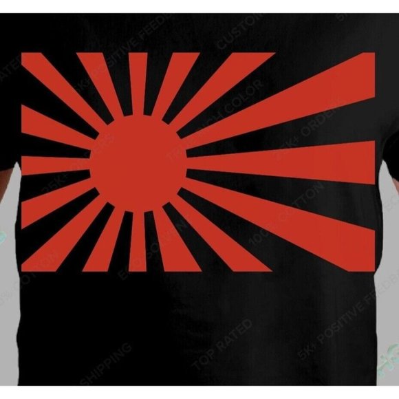 Rising Sun T-Shirt Men's Tee JDM Racing Original Red Graphic Black Shirt - Picture 2 of 2